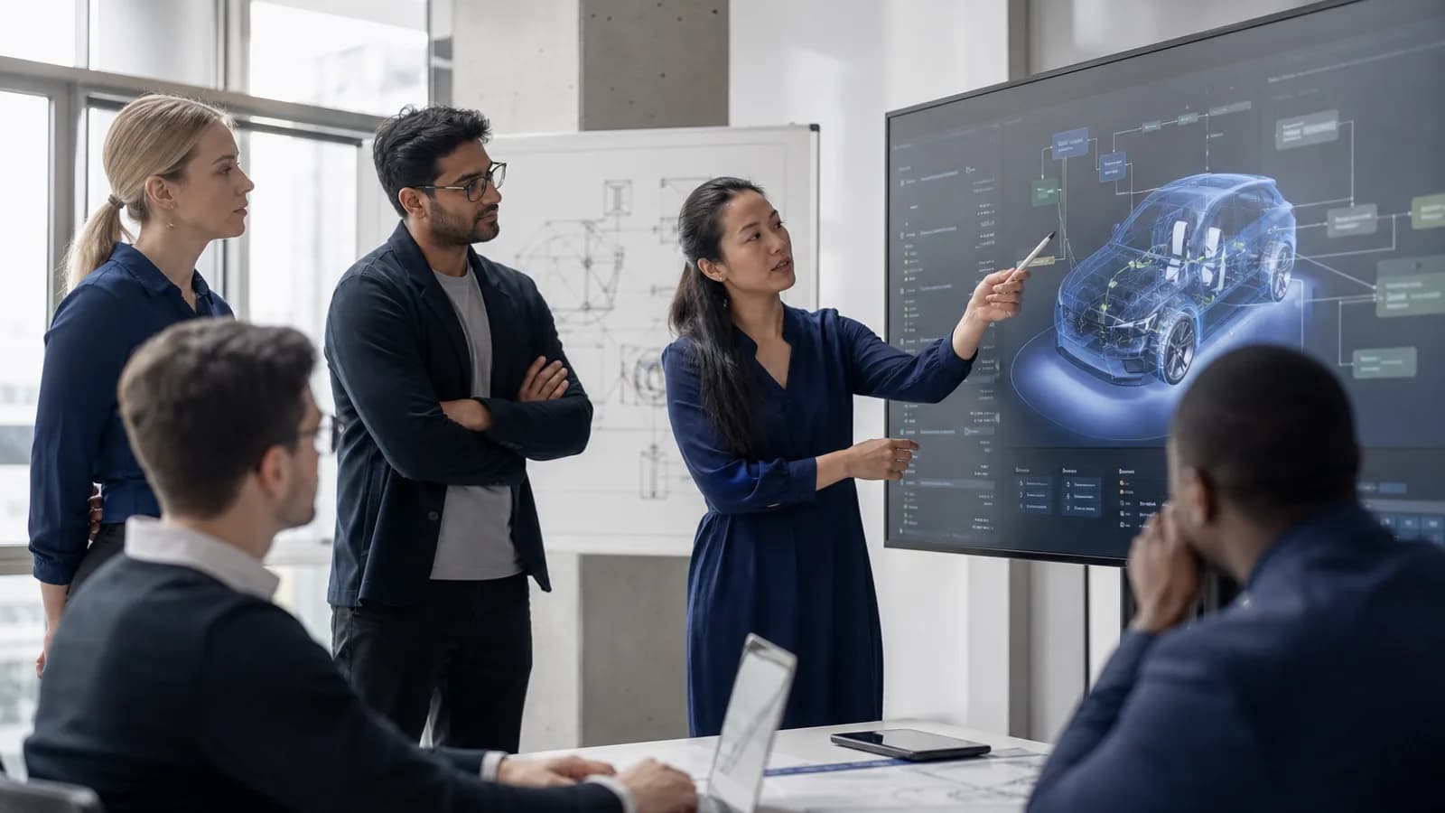 AutoSec engineering team collaborating on vehicle cybersecurity work
